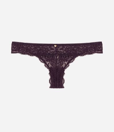 Bombacha Bikini Hilo en Encaje Floral con Moña en la Cintura 6