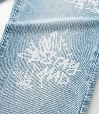 Pantalón Baggy en Jeans con Lettering Grafite 4