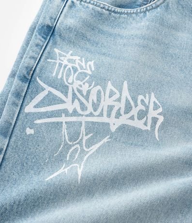 Pantalón Baggy en Jeans con Lettering Grafite 5