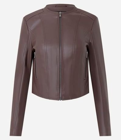 Campera Básica en Pu con Cierre Track