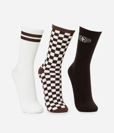 Kit 3 Medias Caña Larga en Algodón con Estampas Diversificadas 2