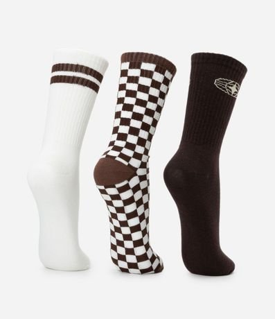 Kit 3 Medias Caña Larga en Algodón con Estampas Diversificadas 3