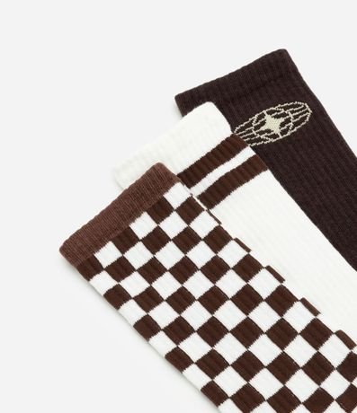 Kit 3 Medias Caña Larga en Algodón con Estampas Diversificadas 4