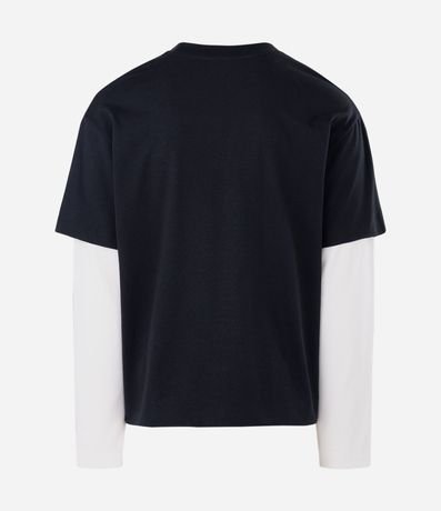 Remera Oversized Manga Larga en Algodón con Manga Corta Sobrepuesta 5
