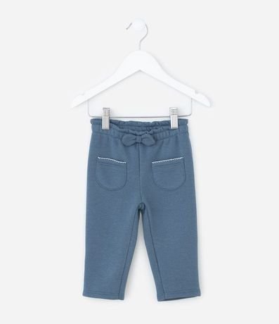 Pantalón Infantil en Algodón con Felpa y Lazo en la Cintura – Talle 0 a 18 Meses