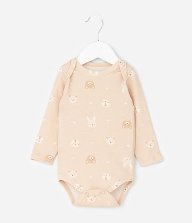 Body Infantil con Estampa de Osito y Corazones – Talle RN a 18 Meses 2