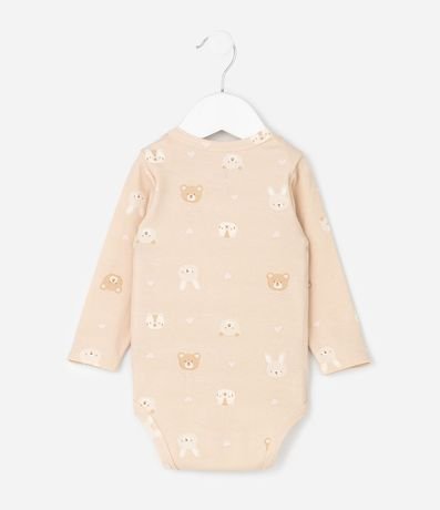 Body Infantil con Estampa de Osito y Corazones – Talle RN a 18 Meses 3