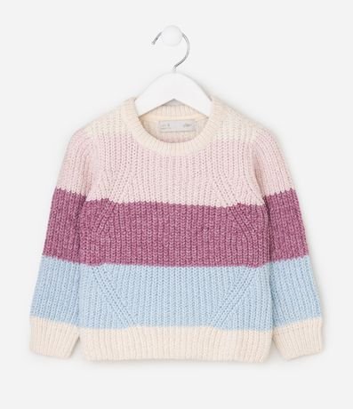 Suéter Infantil en Chenille Rectilínea con Rayas – Talle 1 a 6 años 2