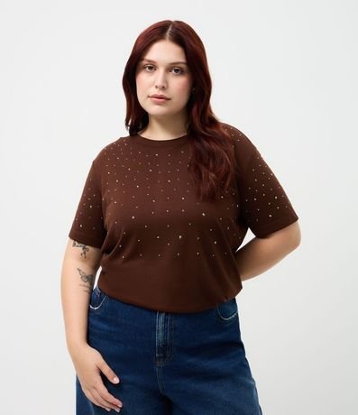 Remera con Brillos Salpicados Curve & Plus Size