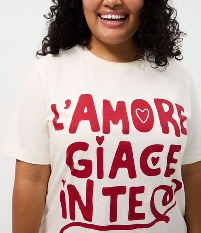 Remera Alargada con Estampa Lettering Curve & Plus Size 3