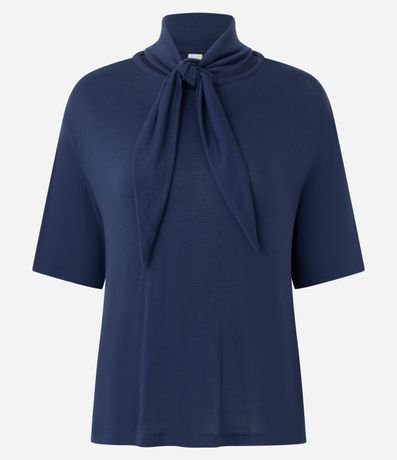 Blusa en Punto con Cuello Lazo 5