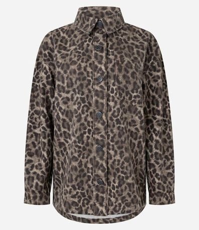 Camisa Oversized en Jeans con Estampa de Animal Print 7