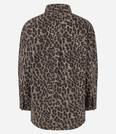 Camisa Oversized en Jeans con Estampa de Animal Print 8
