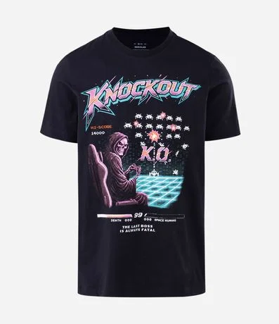 Remera Manga Corta en Algodón con Estampado Knockout