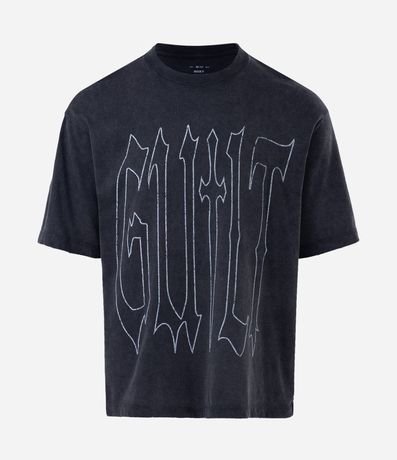 Remera Boxy Manga Corta en Algodón con Lettering Guilt 6