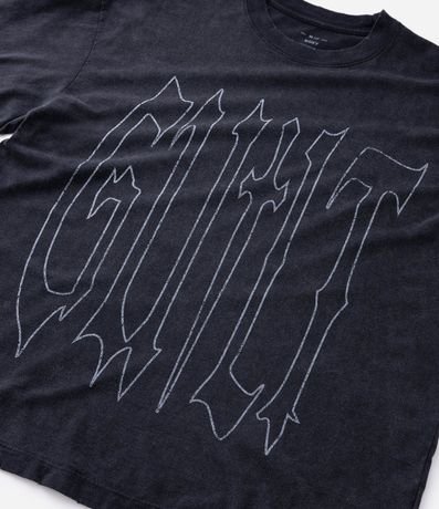 Remera Boxy Manga Corta en Algodón con Lettering Guilt 10