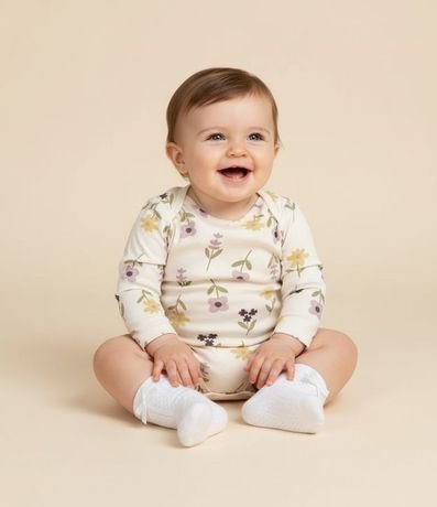 Body Infantil con Estampa Floral – Talle 0 a 18 Meses