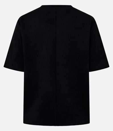 Remera Regular en Gamuza con Brillo en el Cuello 7