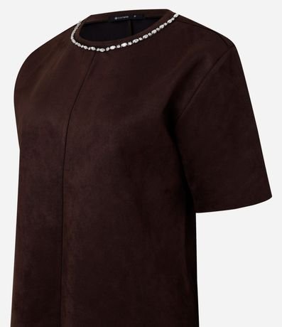 Remera Regular en Gamuza con Brillo en el Cuello 6