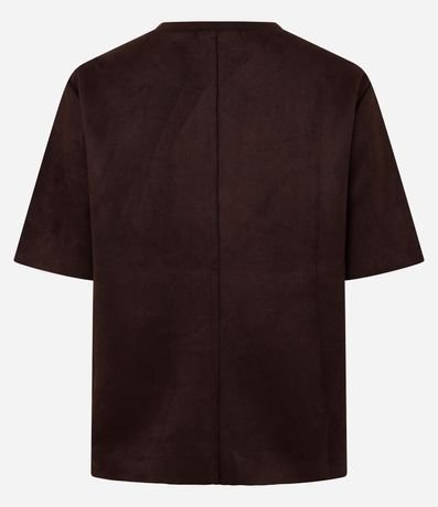 Remera Regular en Gamuza con Brillo en el Cuello 7