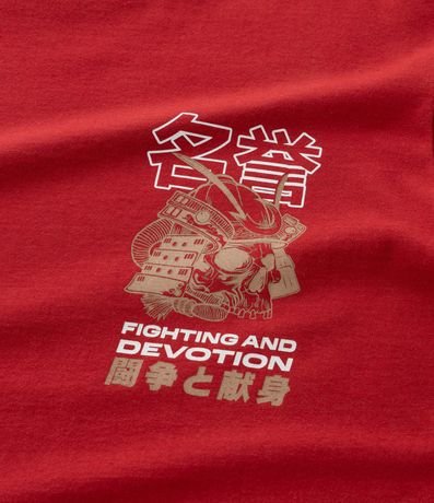 Remera Comfort Manga Corta en Algodón con Estampa y Lettering Fighting 7