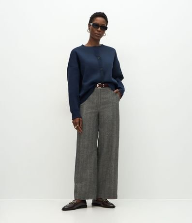 Cardigan Over en Punto con Botones y Puños Ajustados 3