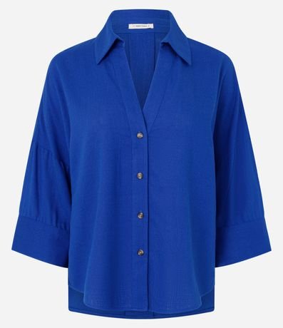 Camisa en Viscolino con Cuello Padre