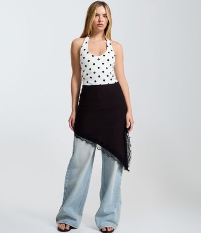 Blusa Frente única con Estampado de Lunares 2