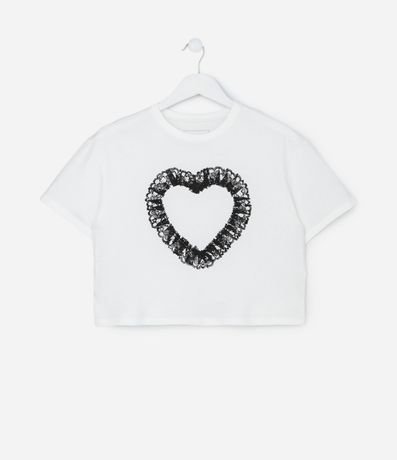 Remera Infantil Relaxed con Estampado de Corazón – Talle 5 a 14 años