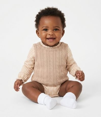 Body Infantil con Chaleco en Textura Punto – Talle 0 a 18 Meses 1