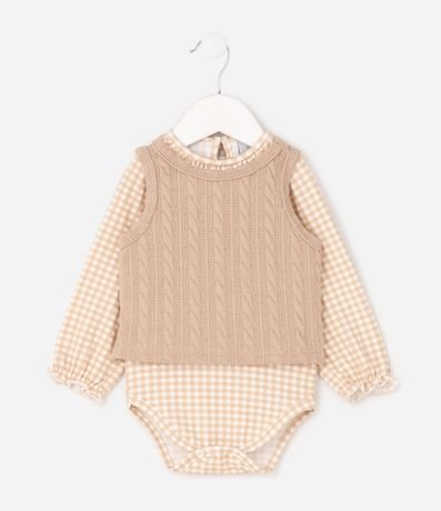 Body Infantil con Chaleco en Textura Punto – Talle 0 a 18 Meses 2