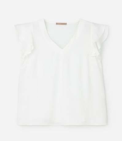 Blusa en Crepé con Volado en el Hombro Curve & Plus Size 5