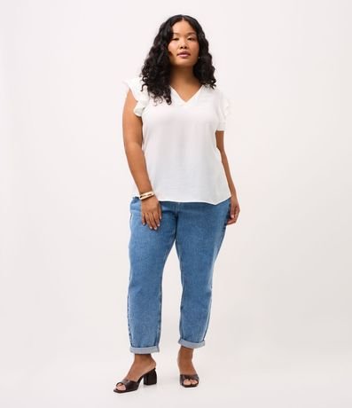 Blusa en Crepé con Volado en el Hombro Curve & Plus Size 2
