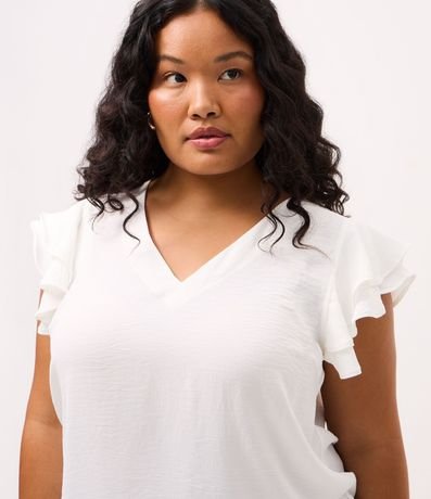Blusa en Crepé con Volado en el Hombro Curve & Plus Size 3