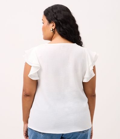 Blusa en Crepé con Volado en el Hombro Curve & Plus Size 4