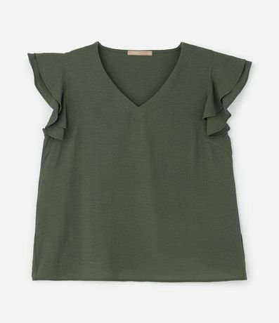 Blusa en Crepé con Volado en el Hombro Curve & Plus Size