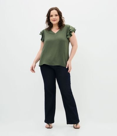 Blusa en Crepé con Volado en el Hombro Curve & Plus Size 2