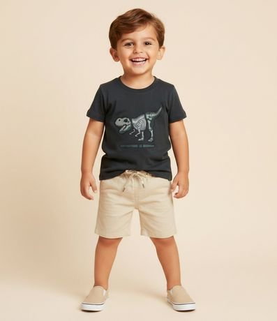Remera Comfort Infantil con Estampado Dinosaurio en Relieve – Talle 1 a 6 años