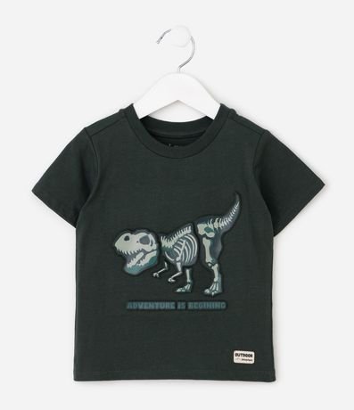 Remera Comfort Infantil con Estampado Dinosaurio en Relieve – Talle 1 a 6 años 2