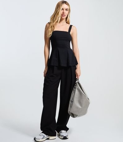 Blusa Peplum en Bengalina con Bretel Ancho 2