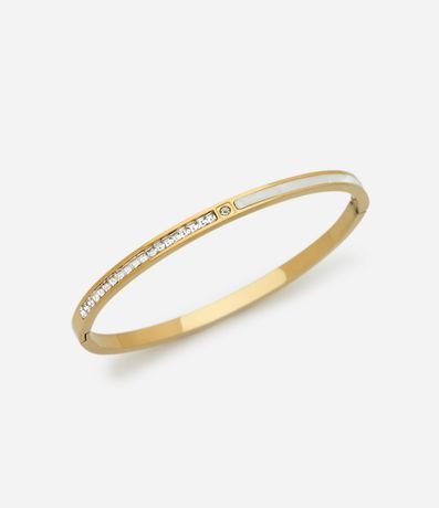 Pulsera Rígida en Metal con Aplicación de Brillos