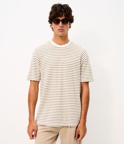 Remera Boxy Rayada en Algodón Hilo Teñido 3