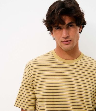 Remera Boxy Rayada en Algodón Hilo Teñido