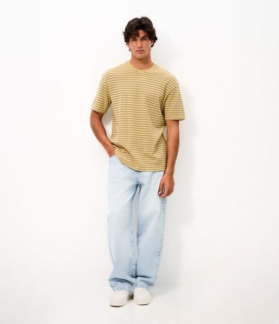 Remera Boxy Rayada en Algodón Hilo Teñido 2