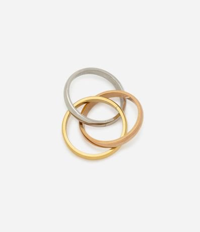 Anillo Entrelazado en Metal con Baño Mixto 3