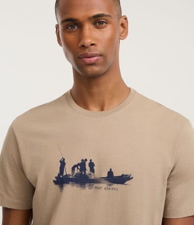 Remera en Algodón con Estampa Deportiva Mar Abierto 3