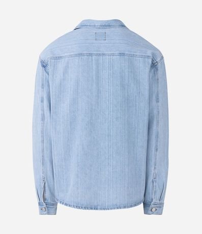 Camisa Boxy Manga Larga en Jeans Liso con Textura 7
