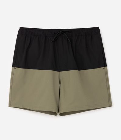 Bermuda en Microfibra con Bolsillo con cremallera y Estampa Bicolor 4