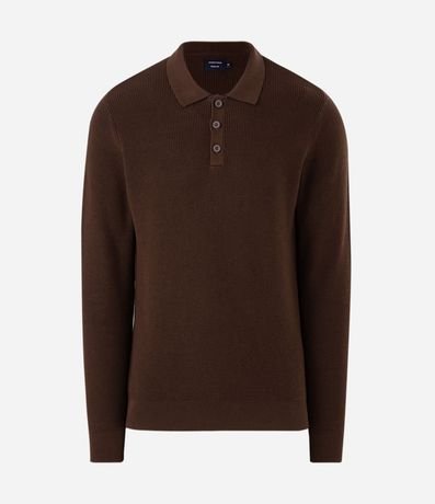 Suéter Texturizado con Cuello Polo 5