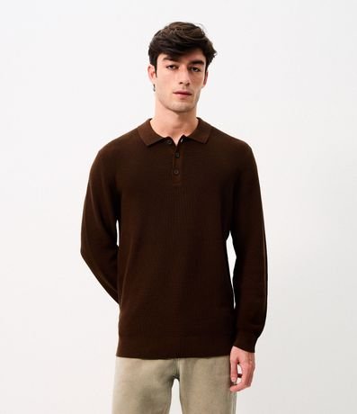 Suéter Texturizado con Cuello Polo